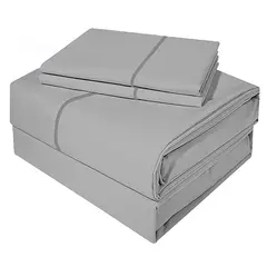 VICTORIANAS - Juego De Sabanas King Dark Natural Gris 300 Hilos