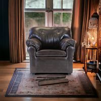 Sofá América 1 Cuerpo Cuero Sintético Café Moro