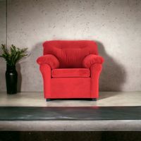 Sofá América 1 Cuerpo Tela Rojo