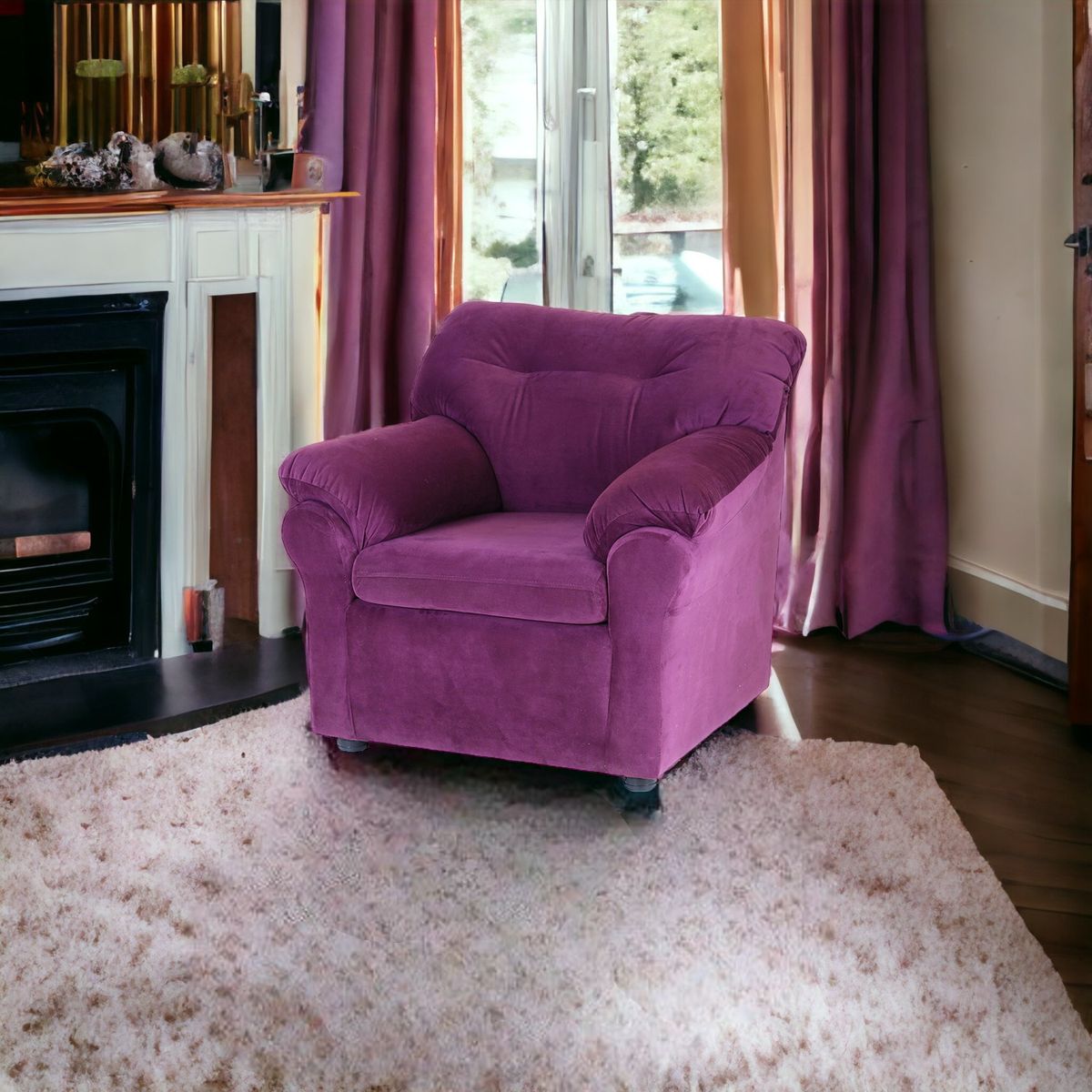 MUEBLES AMERICA - Sofá América 1 Cuerpo Tela  Lila