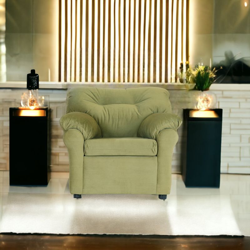 MUEBLES AMERICA - Sofá América 1 Cuerpo Tela  Verde  Musgo