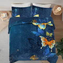 GENERICO - Cobertor Plush con chiporro Turquesa con Mariposas Amarillas 2 plazas…