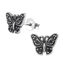 GENERICO - Aros mujer plata Mariposa