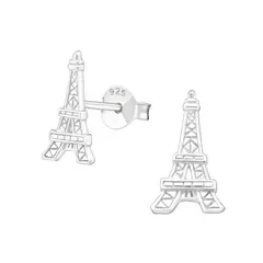 GENERICO - Aros mujer plata Torre Eiffel