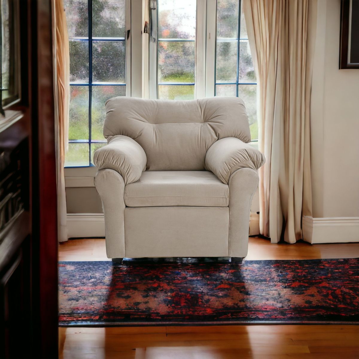 MUEBLES AMERICA - Sofá América 1 Cuerpo Tela  Beige