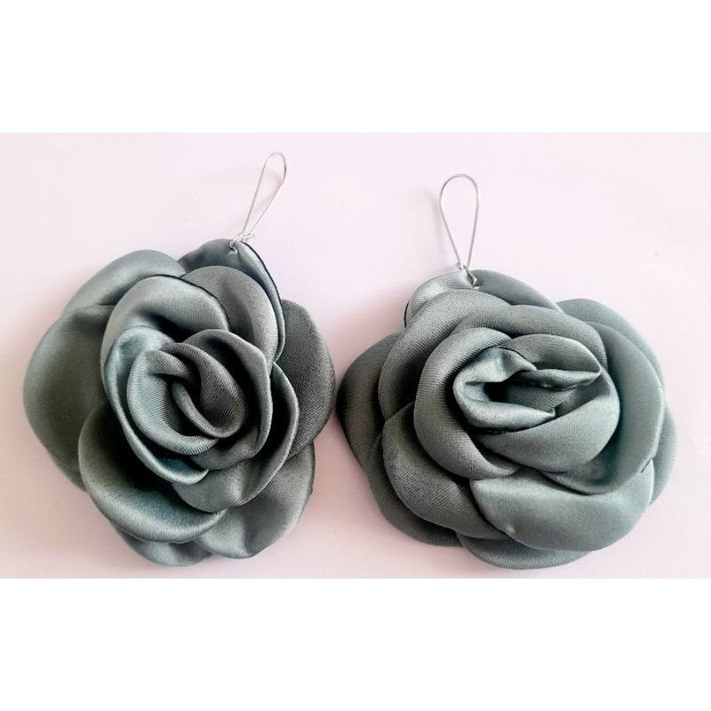 CATHALIFAUDJOYAS - Aros flor tela grande CathalifaudJoyas