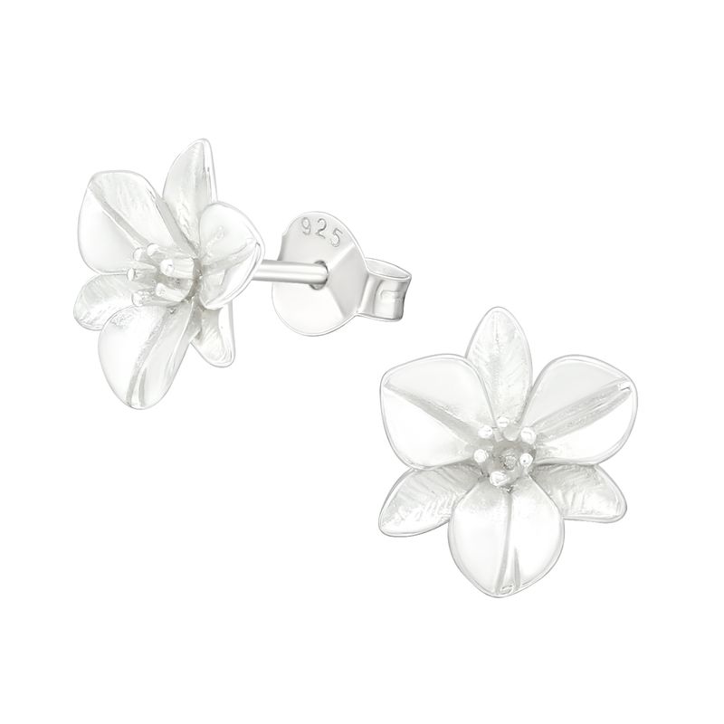 GENERICO - Aros de flor plata 925 hipoalergénicos niña y mujer