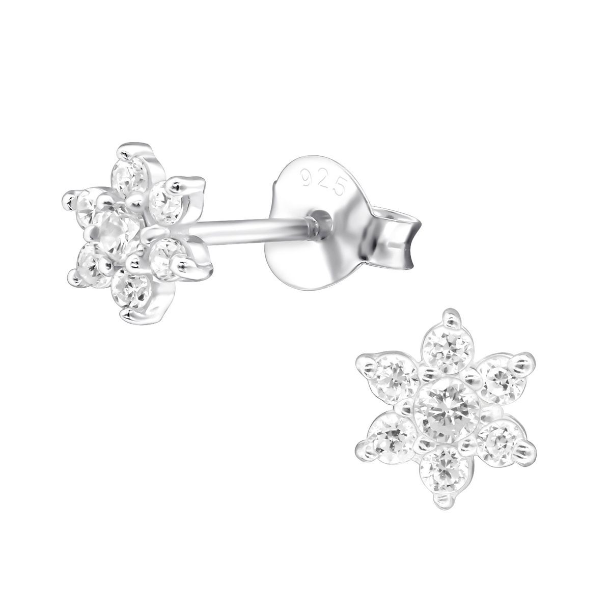 GENERICO - Aros de flor pequeña plata 925 hipoalergénicos