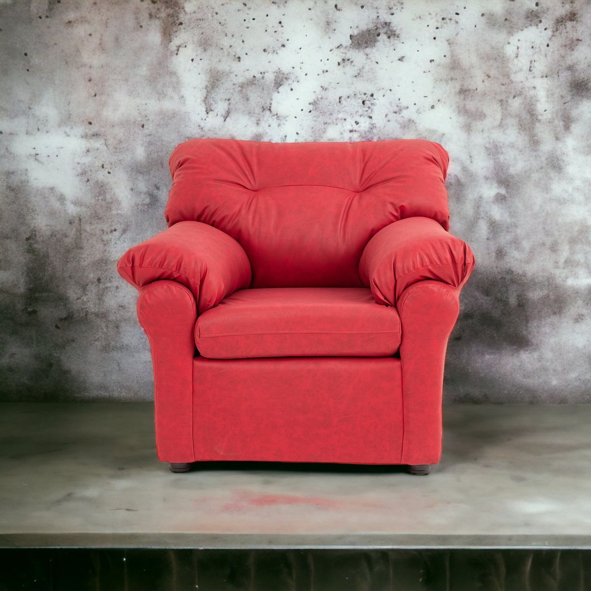 MUEBLES AMERICA - Sofá América 1 Cuerpo Cuero Auris Burdeo