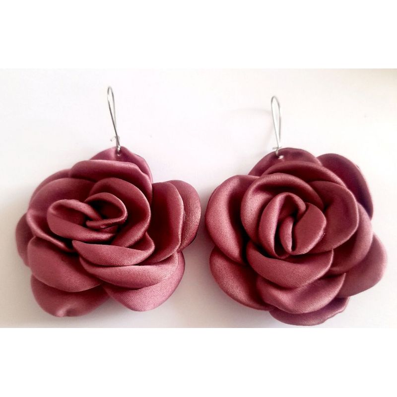 CATHALIFAUDJOYAS - Aros flor tela grande CathalifaudJoyas