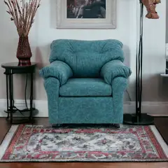 MUEBLES AMERICA - Sofá América 1 Cuerpo Cuero Auris Azul Petróleo