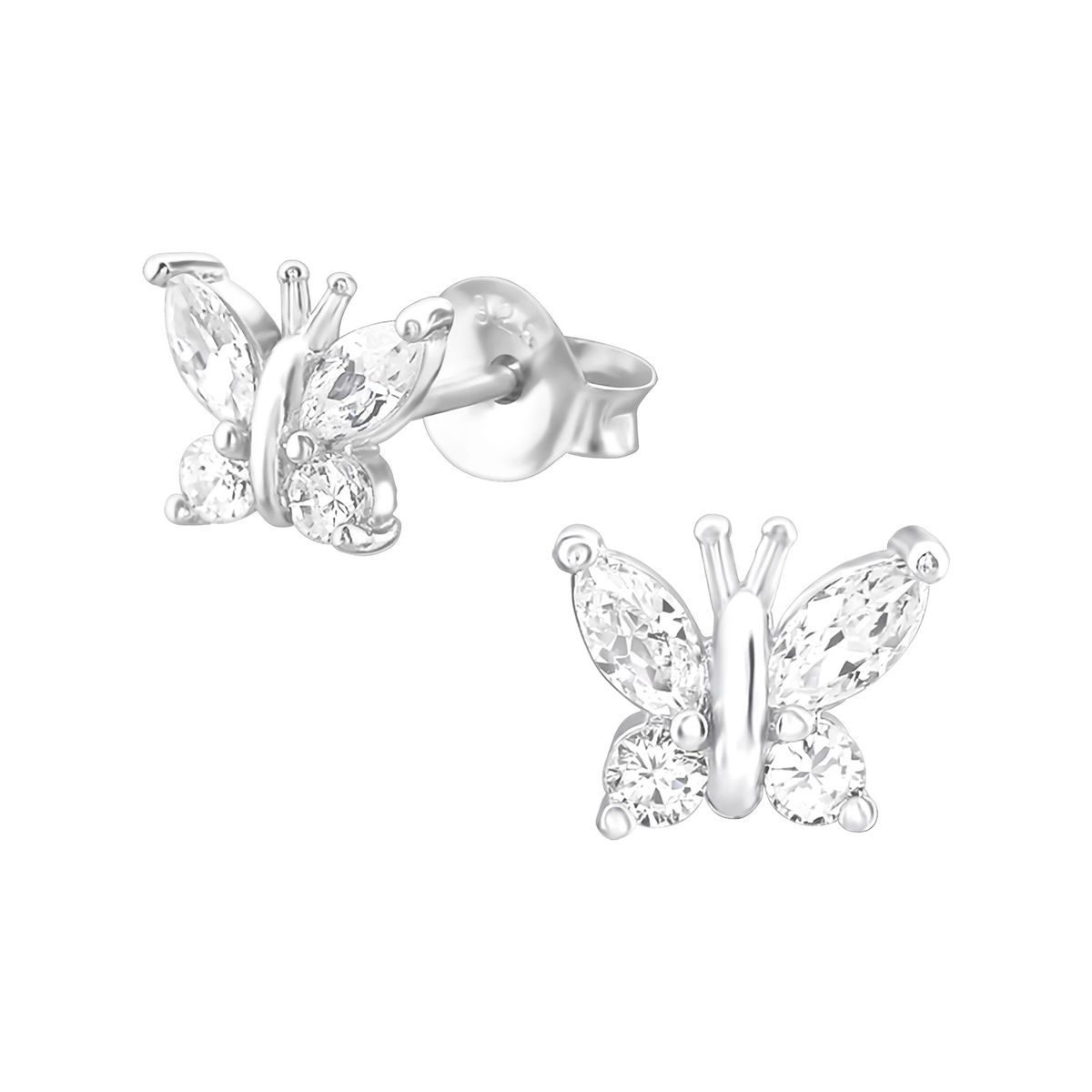 GENERICO - Aros de plata fina  Mariposa mujer niña hipoalergenicos