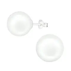 GENERICO - Aros de Perlas 12 mm Plata 925 hipoalergénicos