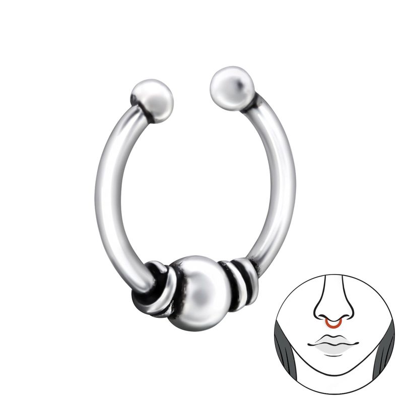 GENERICO - Aros mujer plata Clip nariz