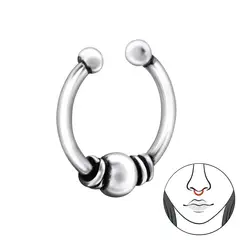 GENERICO - Aros mujer plata Clip nariz