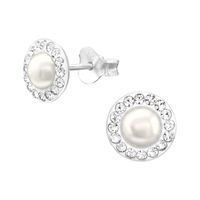 Aros de perlas plata 925 pendientes