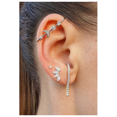 Imagen 2 del producto Puntos de luz mini 2 mm hombre mujer aros plata 925