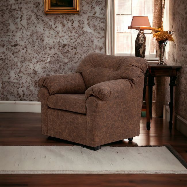 MUEBLES AMERICA - Sofá América 1 Cuerpo Cuero Auris Café