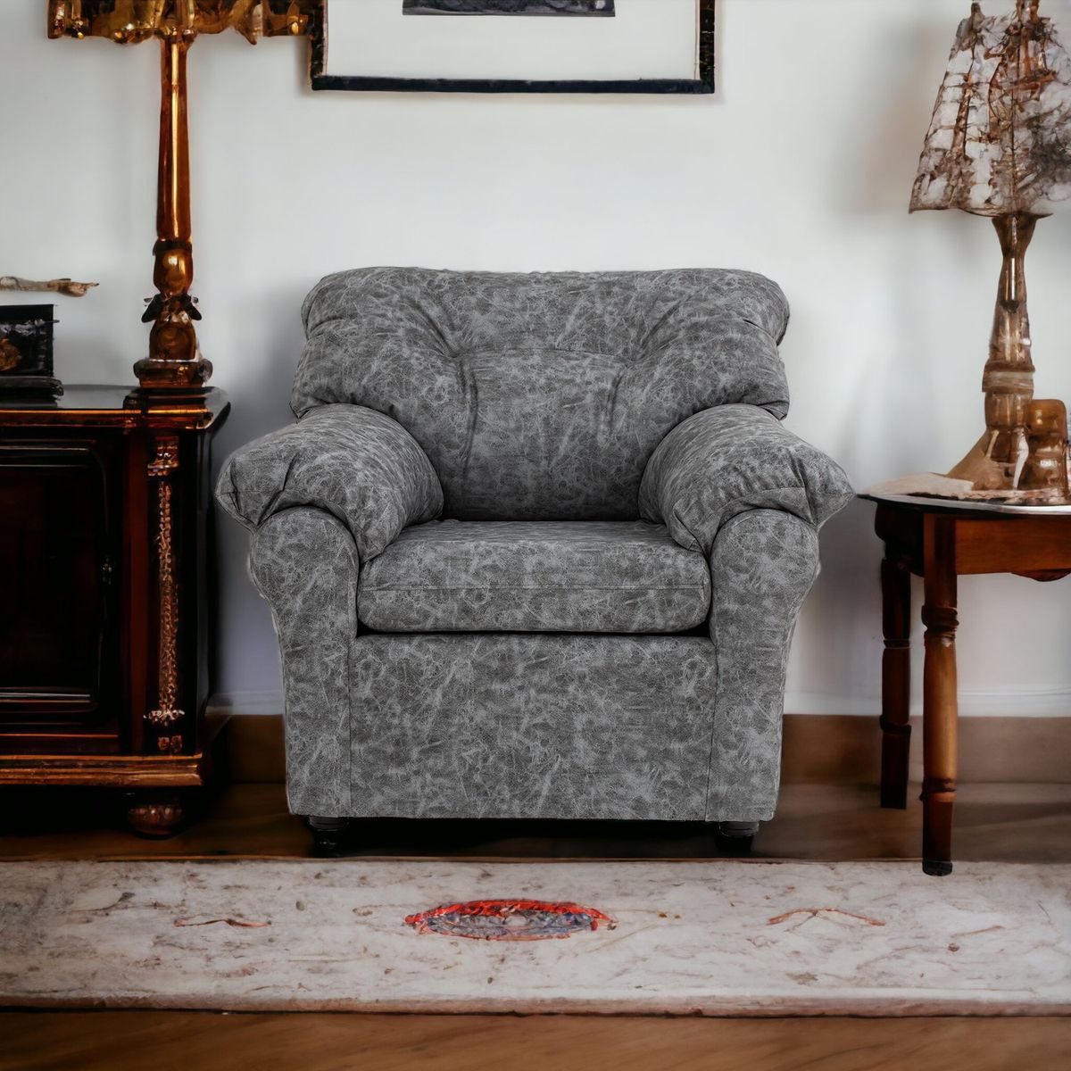 MUEBLES AMERICA - Sofá América 1 Cuerpo Cuero Auris Gris