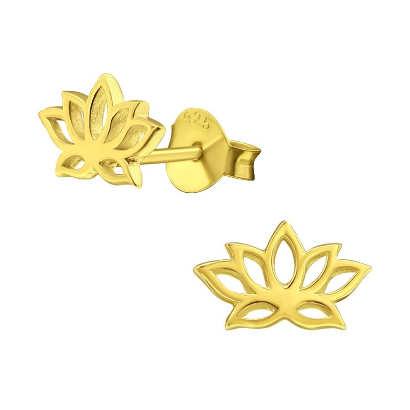 GENERICO - Aros mujer plata Flor de loto