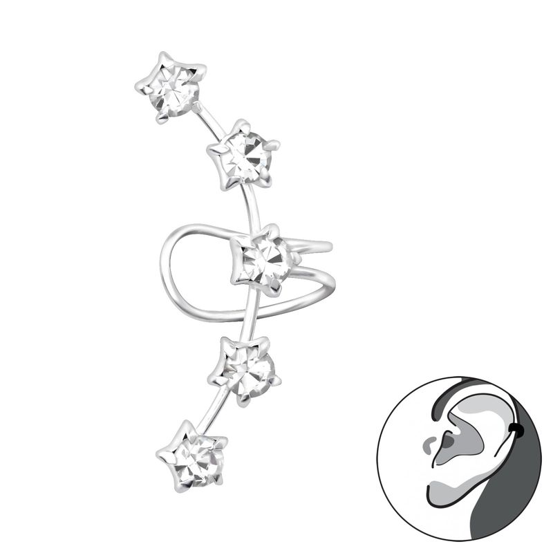 GENERICO - Aro trepador a presión circones brillante Plata 925