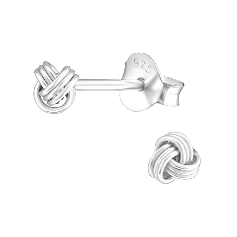 GENERICO - Aros mujer plata Nudos 3 mm