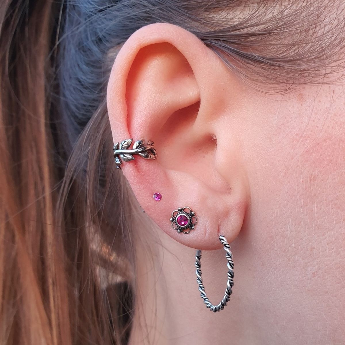 GENERICO - Aro Cuff hoja  Mujer Plata 925