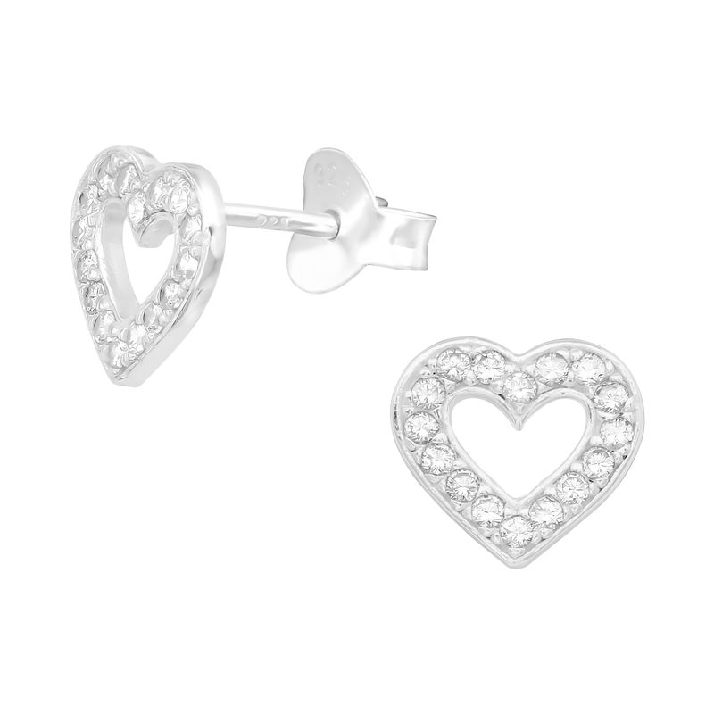 GENERICO - Aros mujer plata Corazones