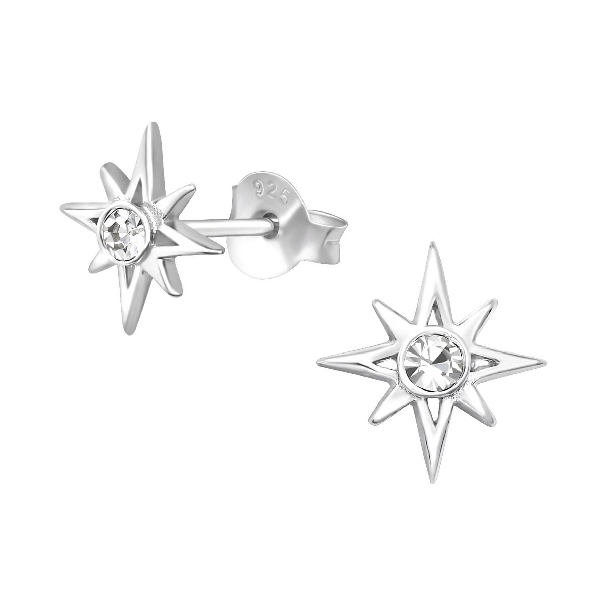 GENERICO - Aros mujer plata Estrellas