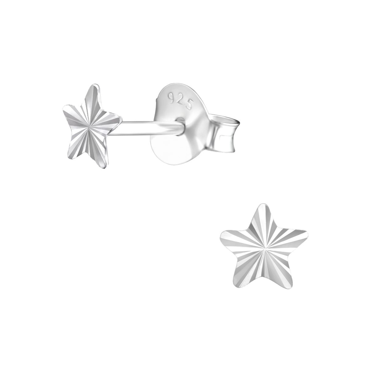 GENERICO - Aros mujer plata Estrellas 4 mm