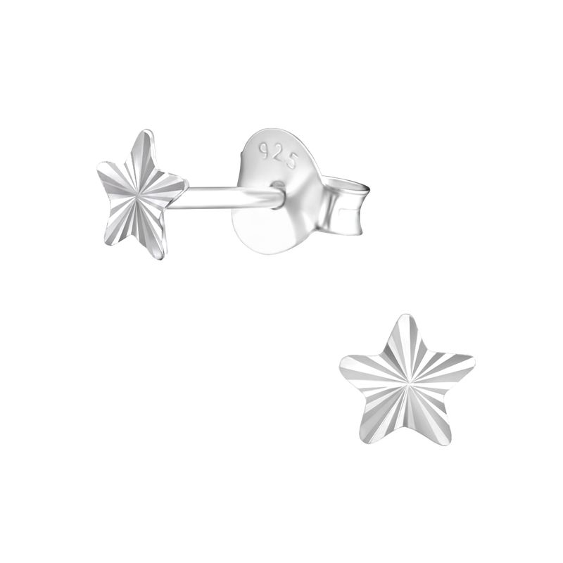 GENERICO - Aros mujer plata Estrellas 4 mm