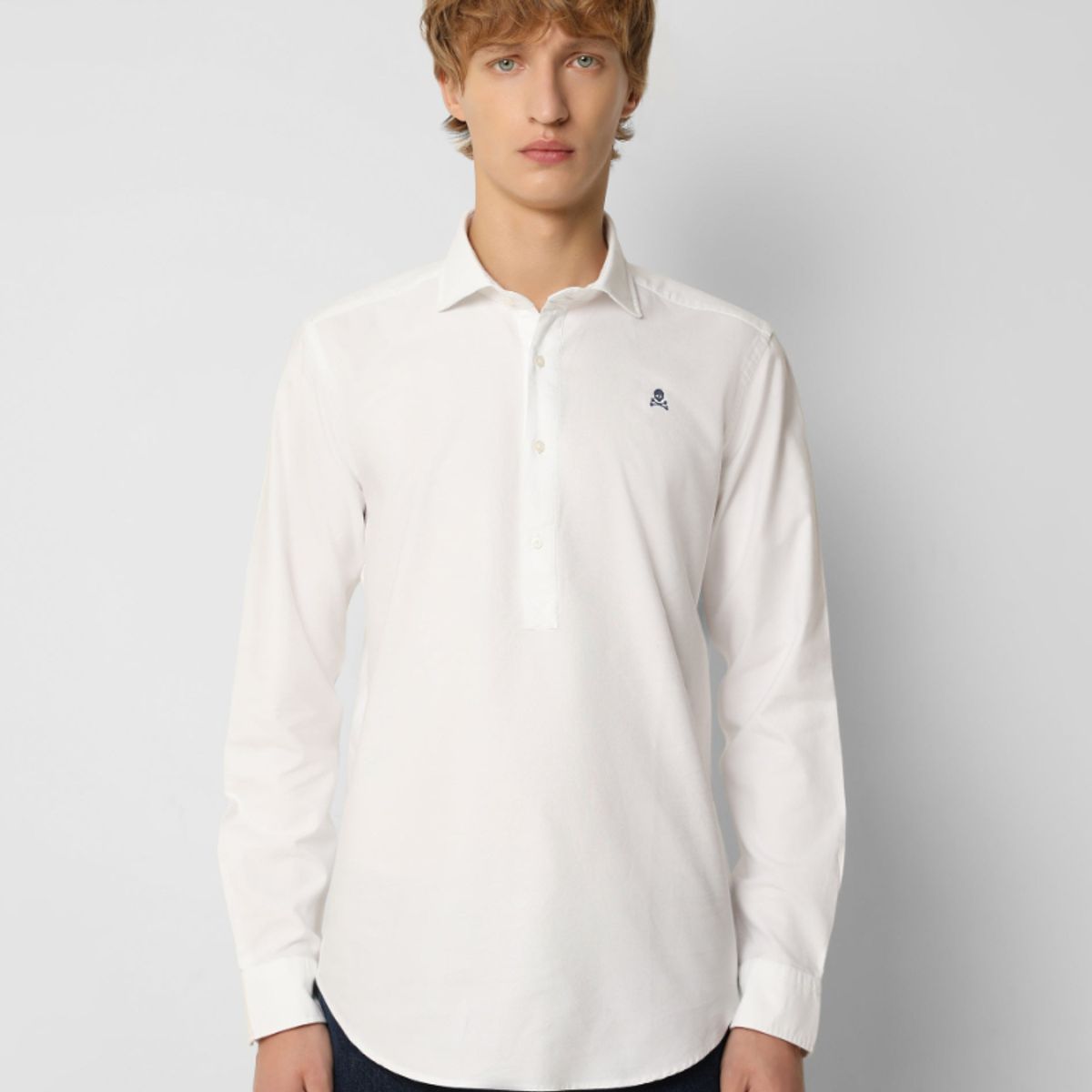 SCALPERS - Camisa Polera Calavera White