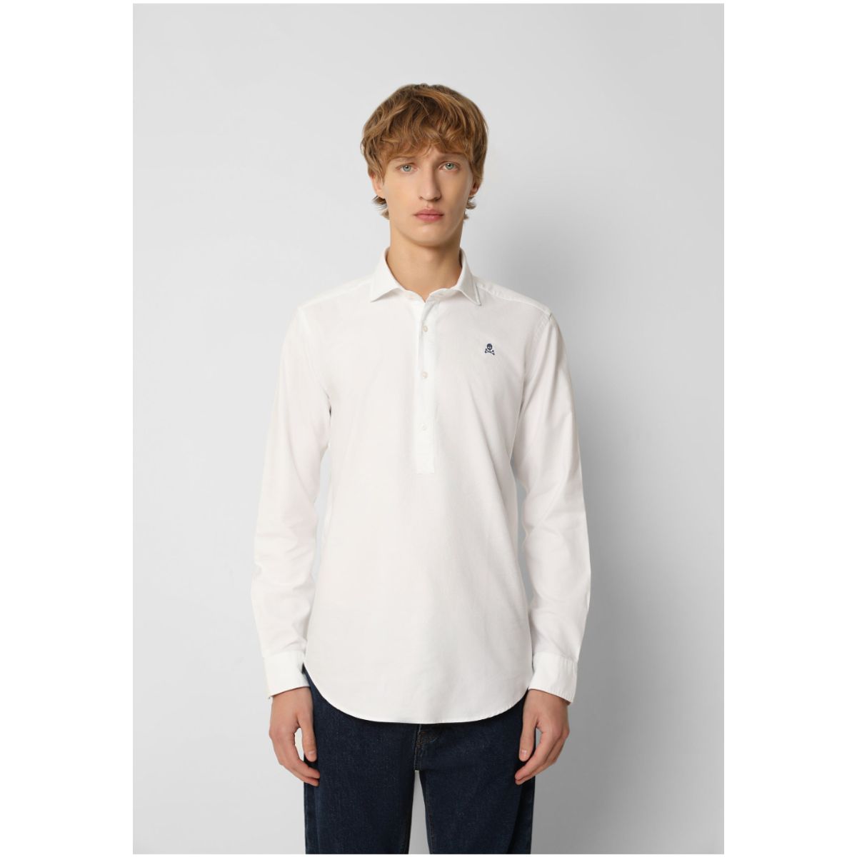 SCALPERS - Camisa Polera Calavera White