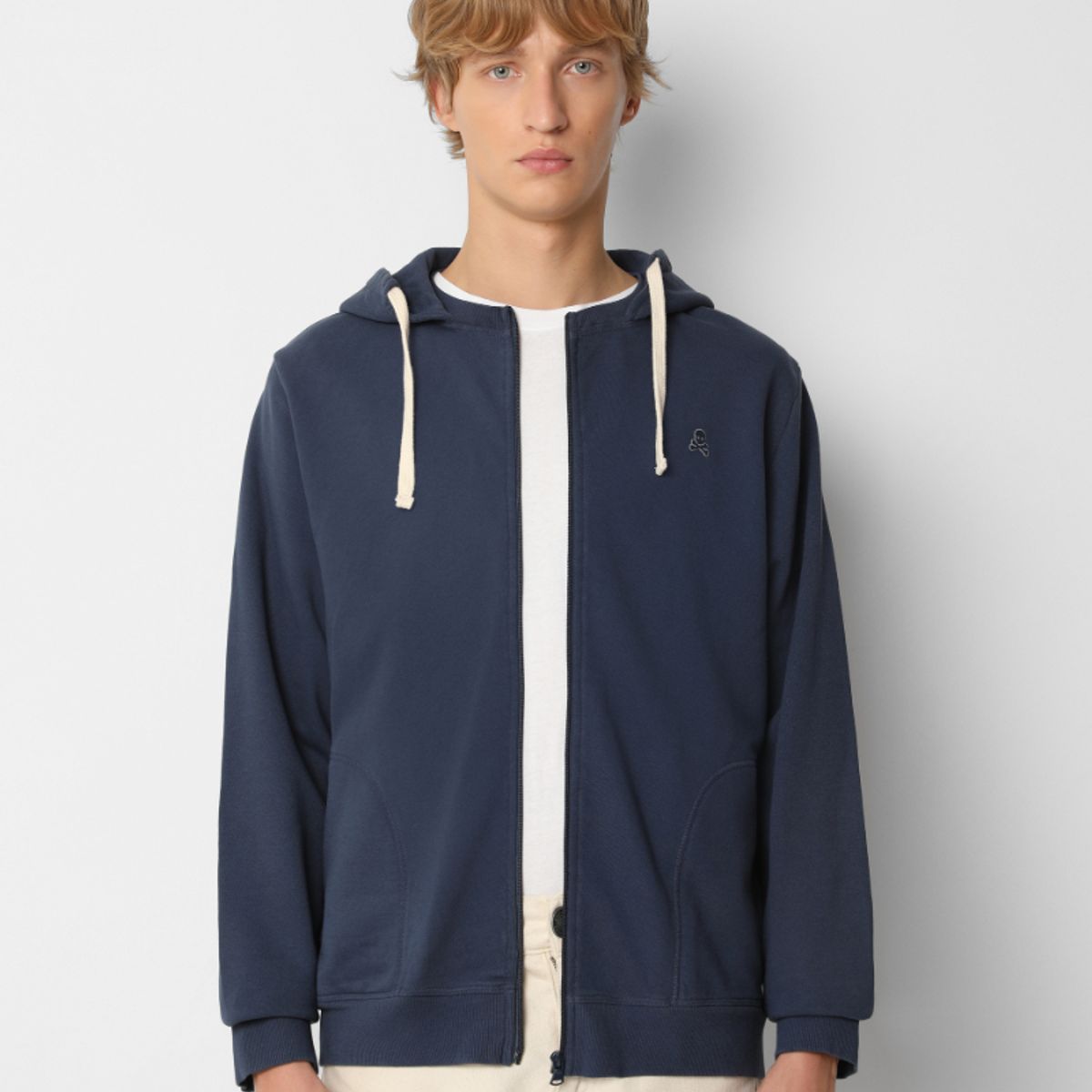 SCALPERS - Polerón Capucha Calavera Contraste Navy