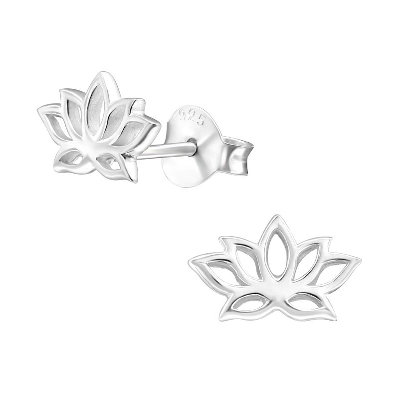 GENERICO - Aros Flor de loto Plata 925 niña mujer