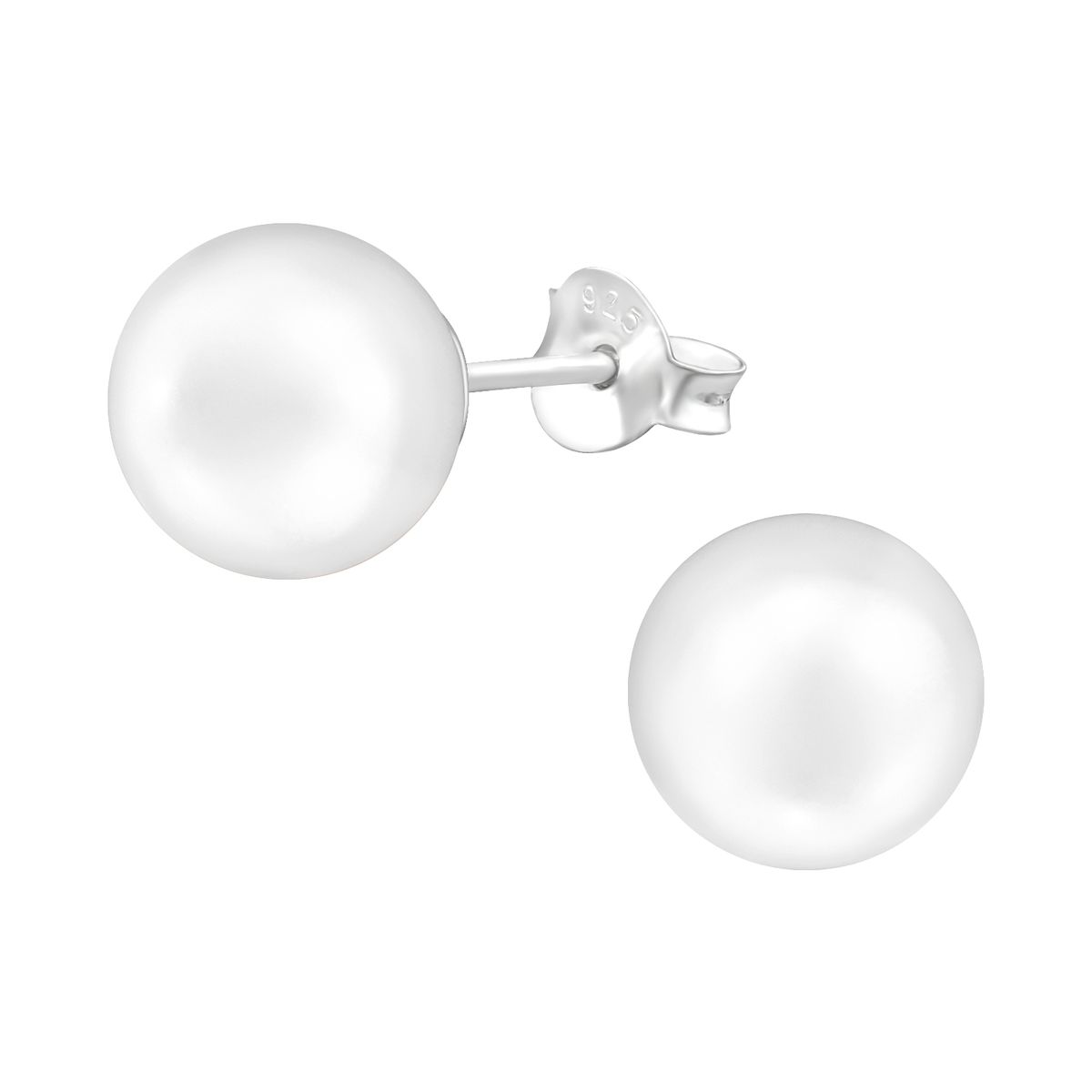 GENERICO - Aros mujer plata Perlas 8 mm