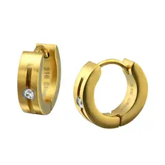 GENERICO - Aros mujer plata Huggies dorados