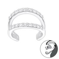 Aro ear cuff doble brillante Plata 925