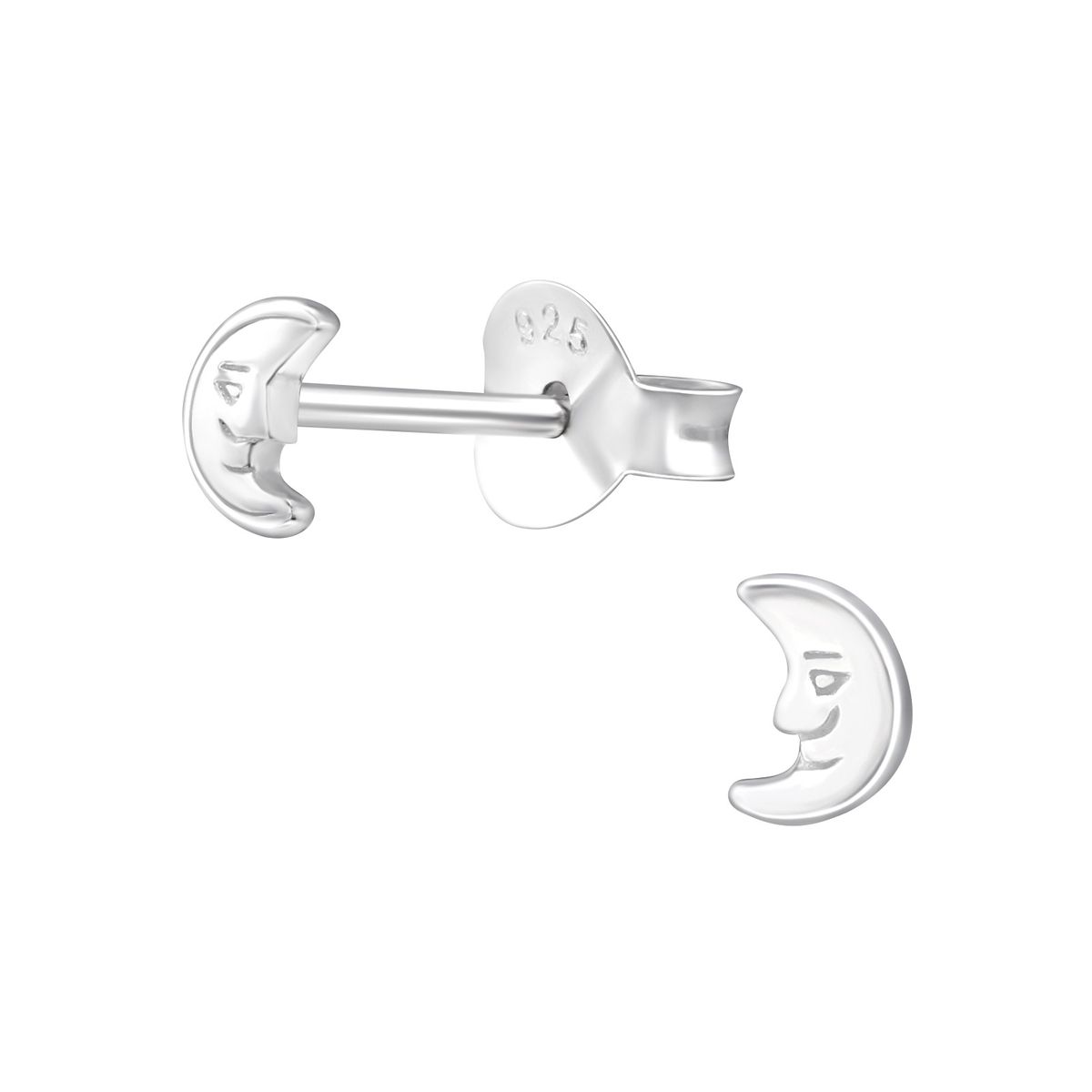 GENERICO - Aros mujer plata Mini luna