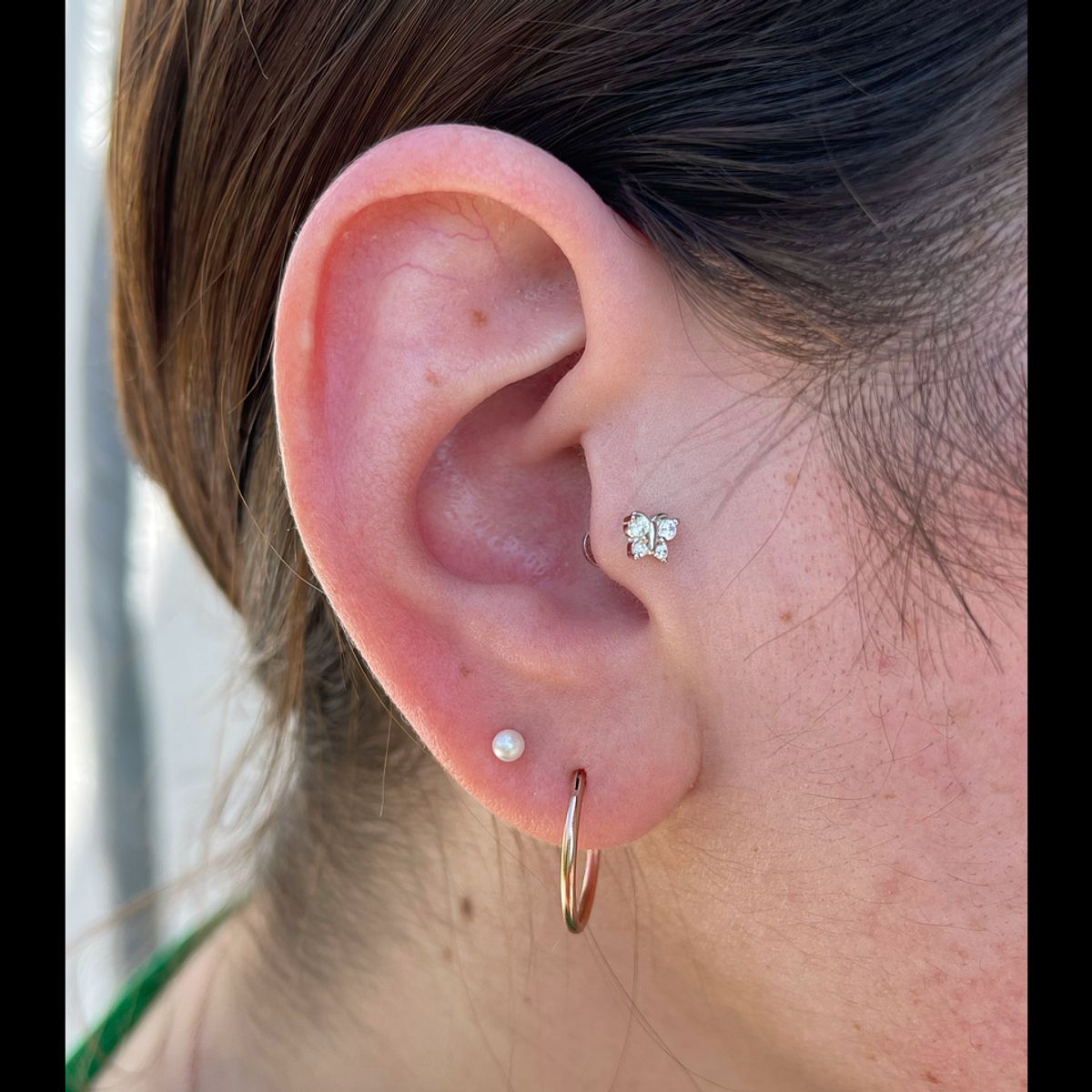 GENERICO - Piercing tragus mariposa plata 925