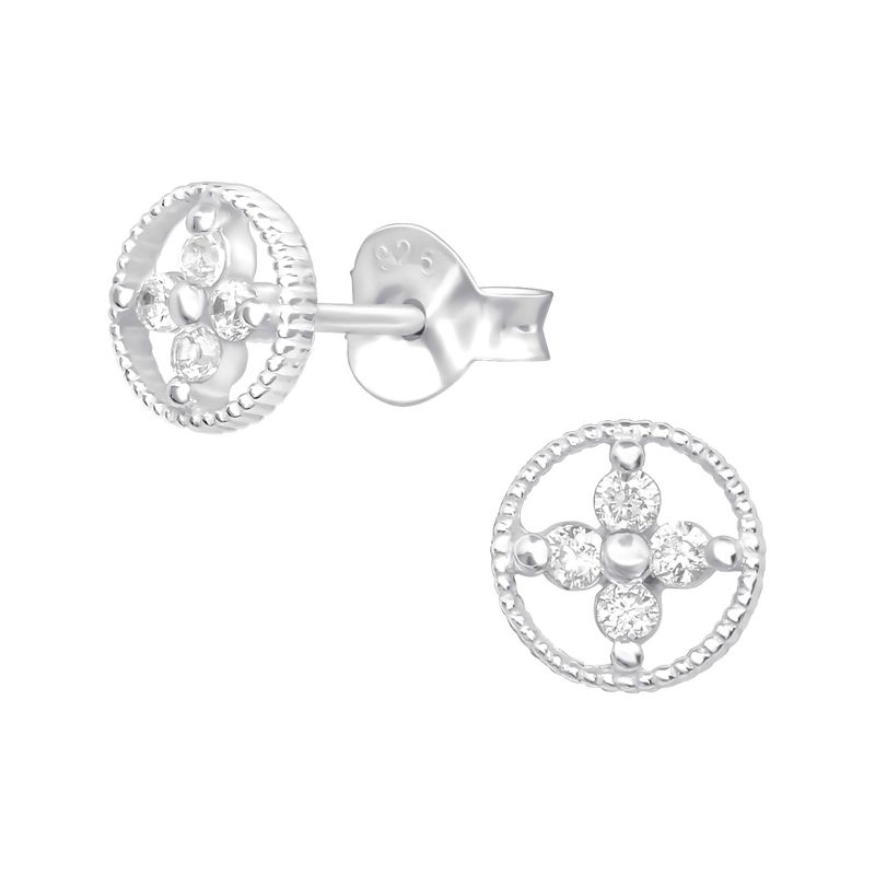 GENERICO - Aros mujer plata Flor