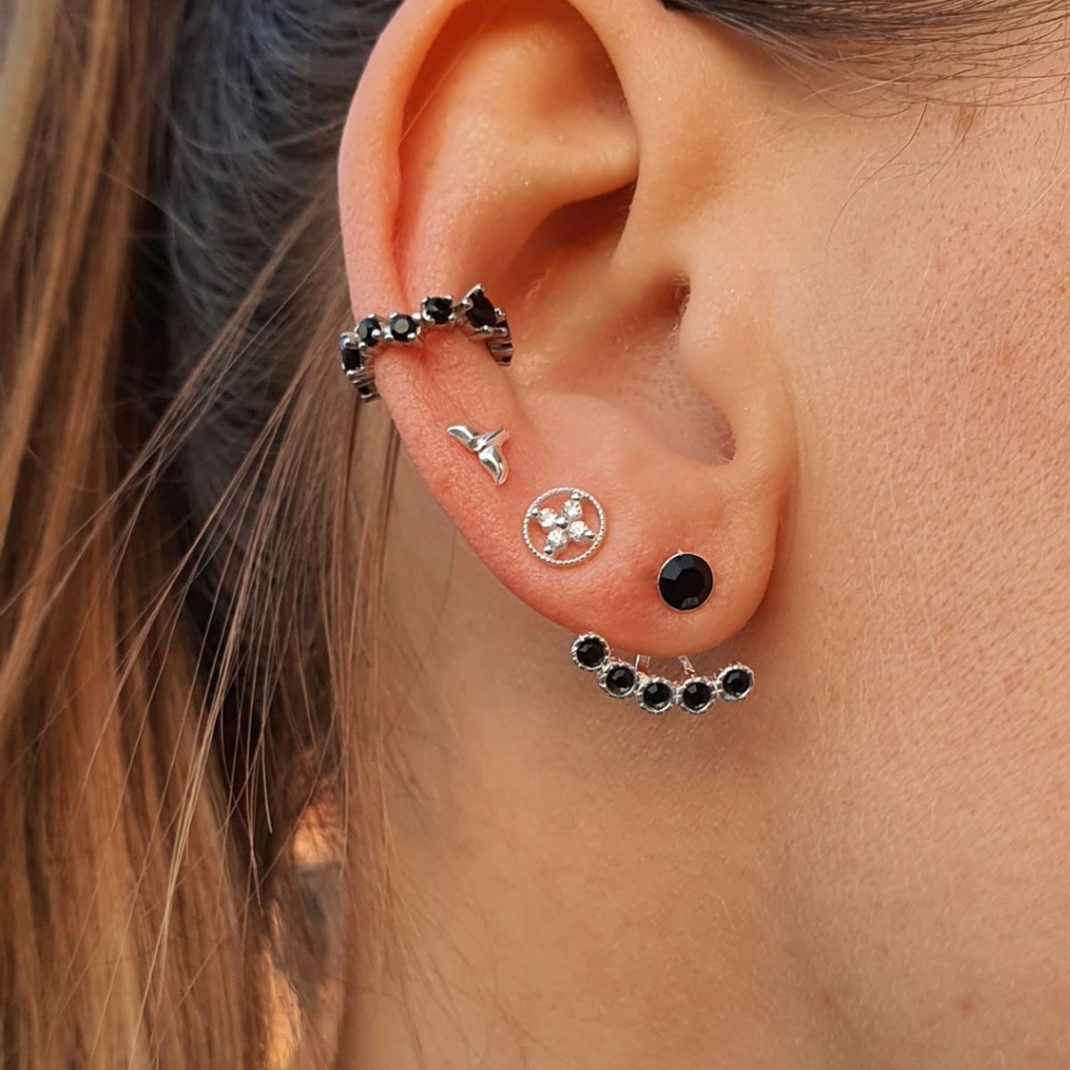 GENERICO - Aros mujer plata Flor