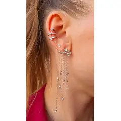 GENERICO - Aros mujer plata Cascada estelar