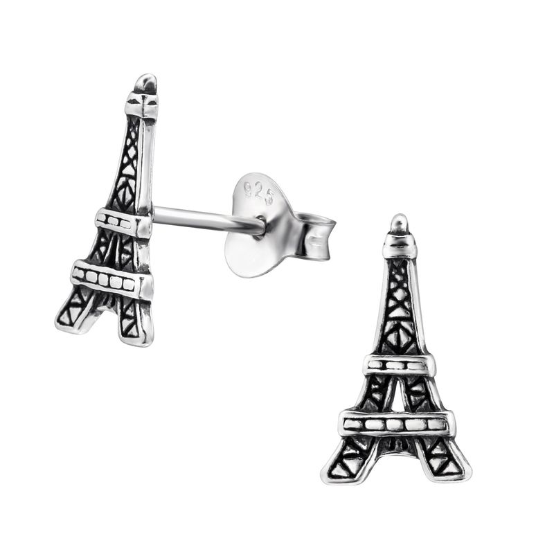 GENERICO - Aros mujer plata Torre Eiffel