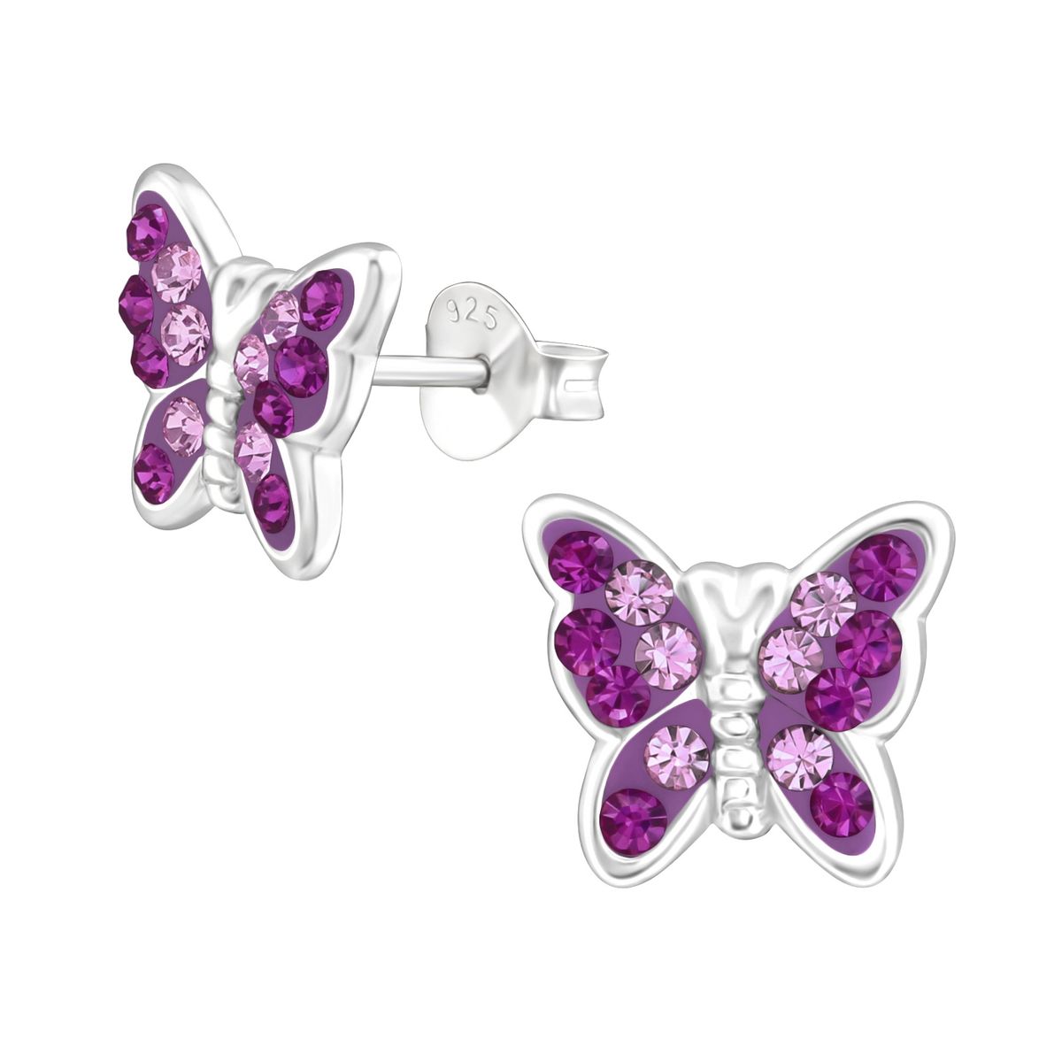 GENERICO - Aros de plata 925  Mariposa mujer niña