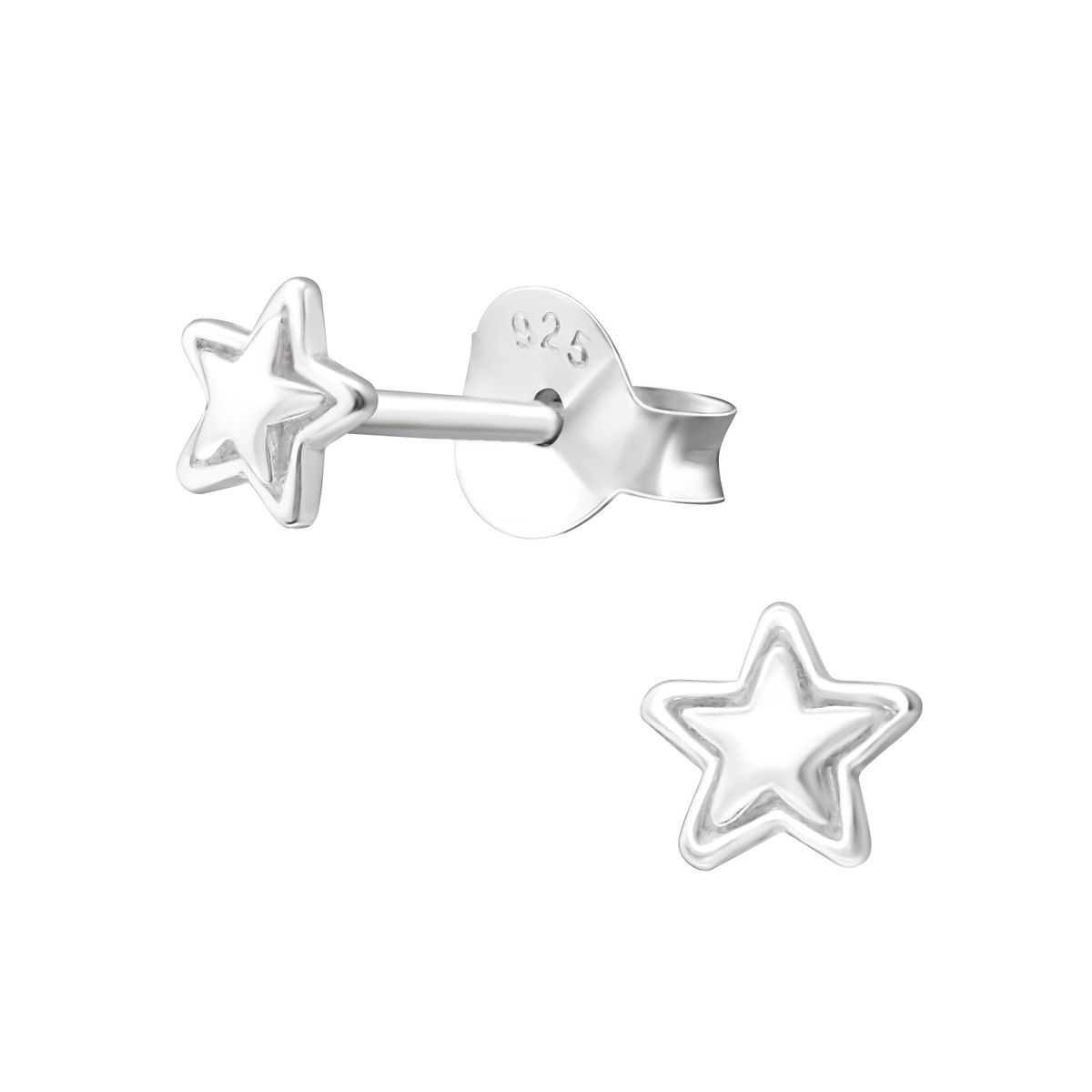 GENERICO - Aros mujer plata Mini estrella
