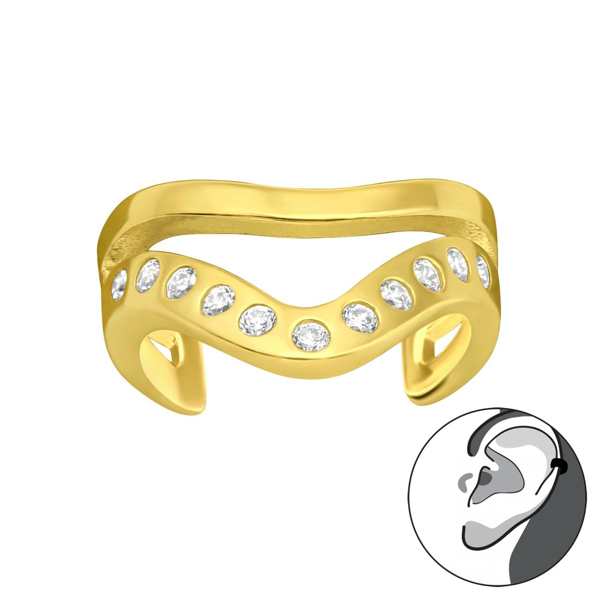 GENERICO - Aro Cuff Mujer Plata 925