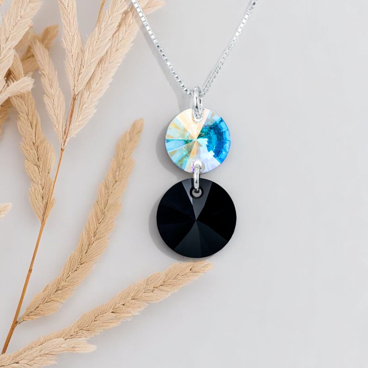 JOYAS MONTERO - Collar Lourdes Plata 925 creado con cristales de Swarovski® Jet