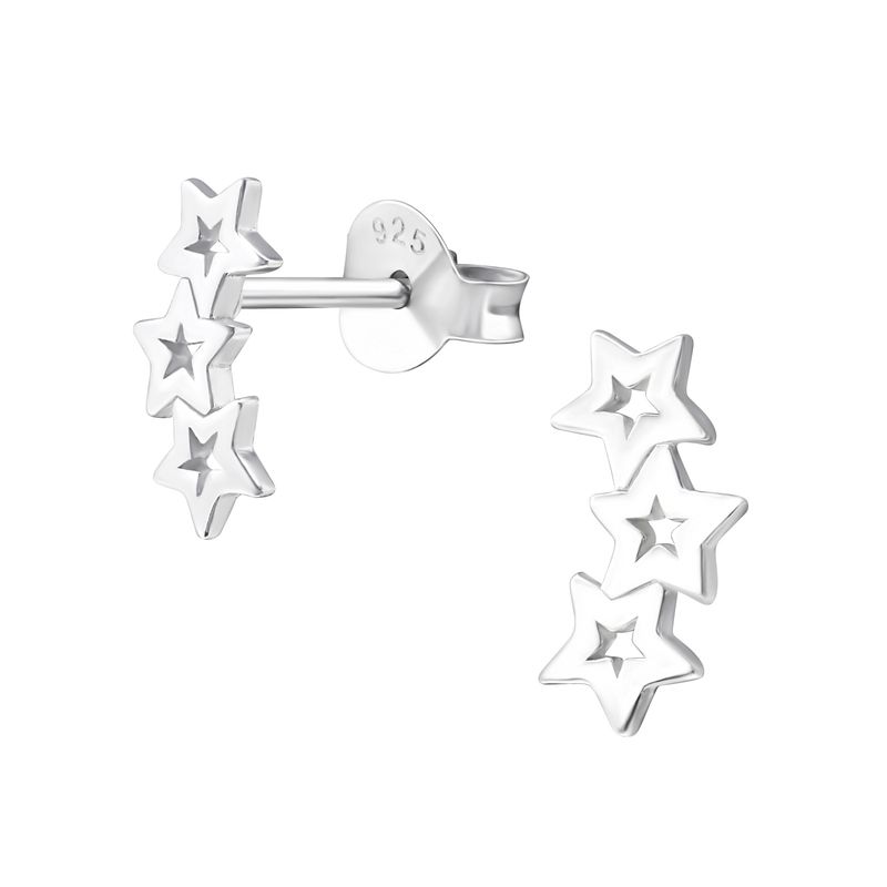 GENERICO - Aros mujer plata Estrellas