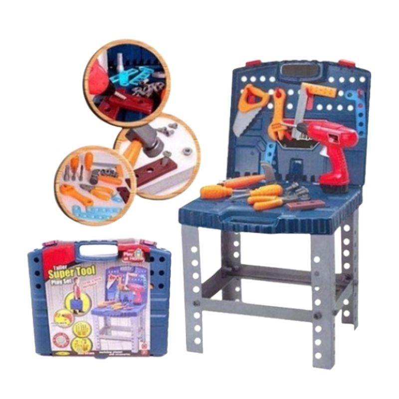 GENERICO - Set Juego Caja Herramientas Banco Trabajo Juguete 50 Piezas